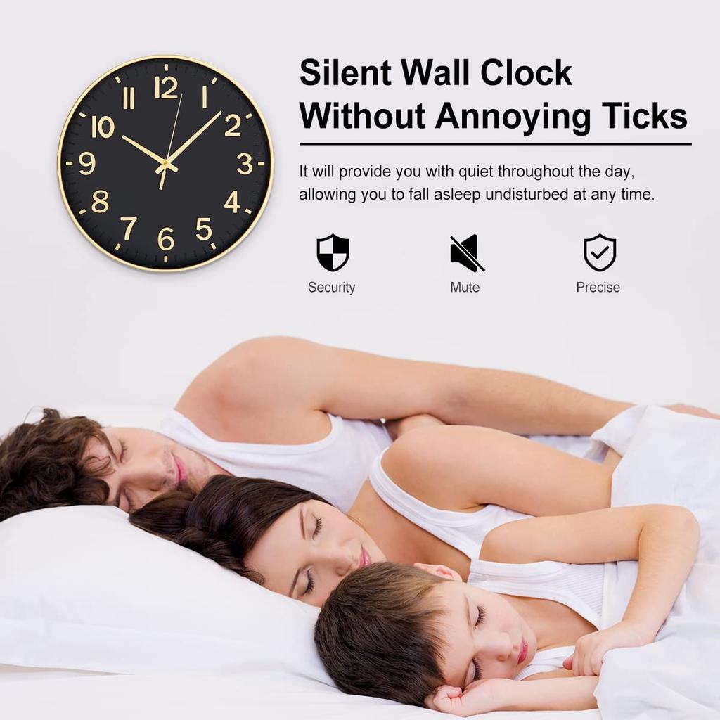 Nordic Silent Wall Clock Black