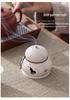 Zen Style Ceramic Gourd Incense Burner for Coil and Agarwood Incense, Home Tea Ceremony Burner