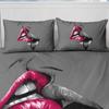3pcs Crimson Kiss Sketch Couple Bedding Duvet Cover Set with 2pcs Pillowcase (1pc Duvet Cover, No Pillow Core)