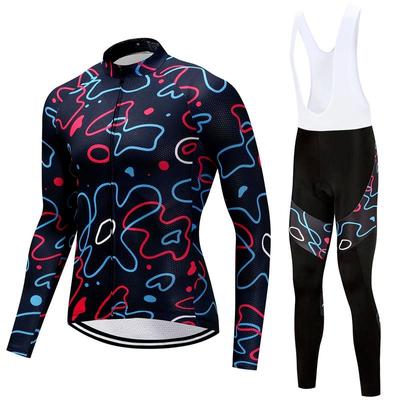 Riding Bicycle Jerseys Cycling Clothing Set Men/Women Long Sleeve White Bib Pants Bicycle Clothes Suit