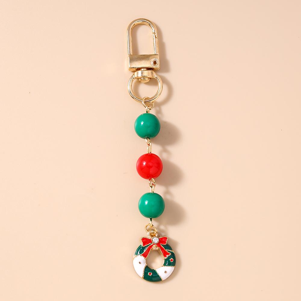 Cute Christmas Snowman Keychain Women Girls Santa Claus Key Ring Pendants for Handbag Decor DIY Handmade Key Chain Gift