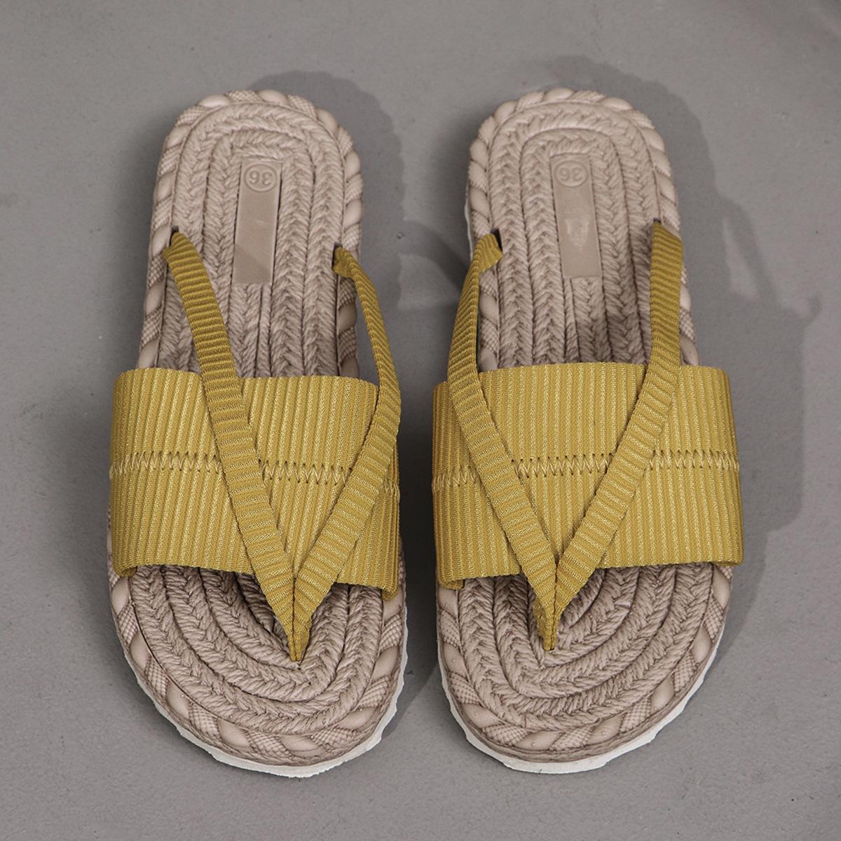 

Fashion Slippers Women Summer Wear 2025 New Beach Shoes Internet Celebrity Fashion Flip-flops 43 жёлтый