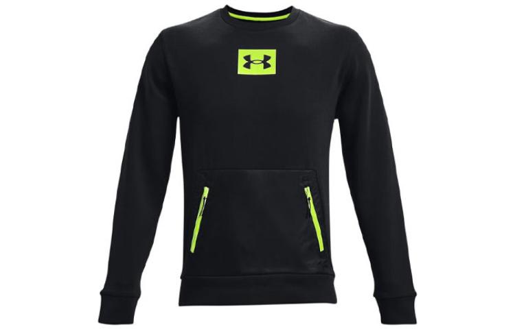 Under Armour Sweatshirts Men s Black Crew Neck Moderate Regular 1366222-001 L