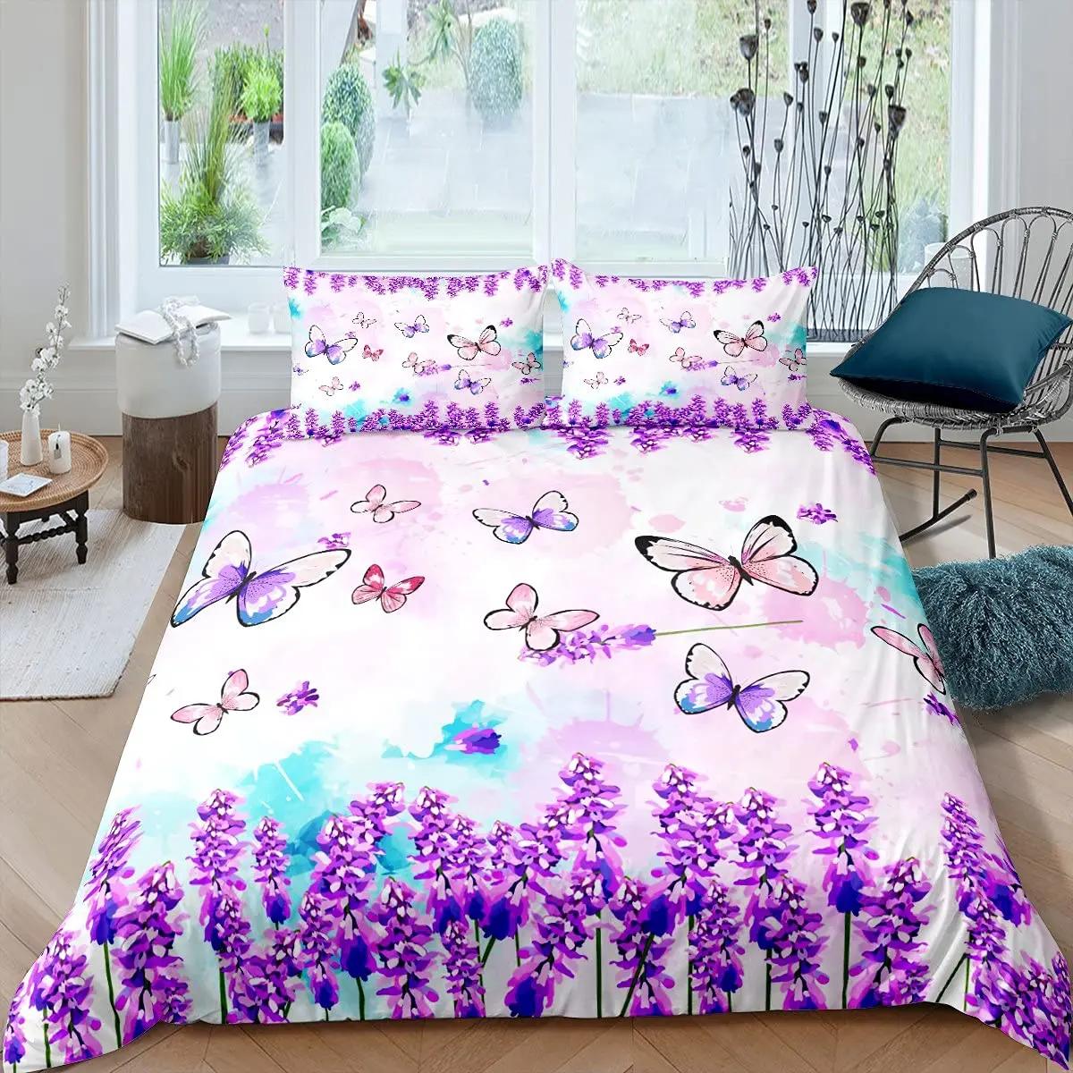 Комплект постельного белья с лавандовым принтом — фото 17