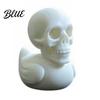 Trendy Desktop Accessory 3D Printed Skull Duck Figurine Gothic Skeleton Head Statue Halloween Black White Art Spooky Desk Ornament Quirky