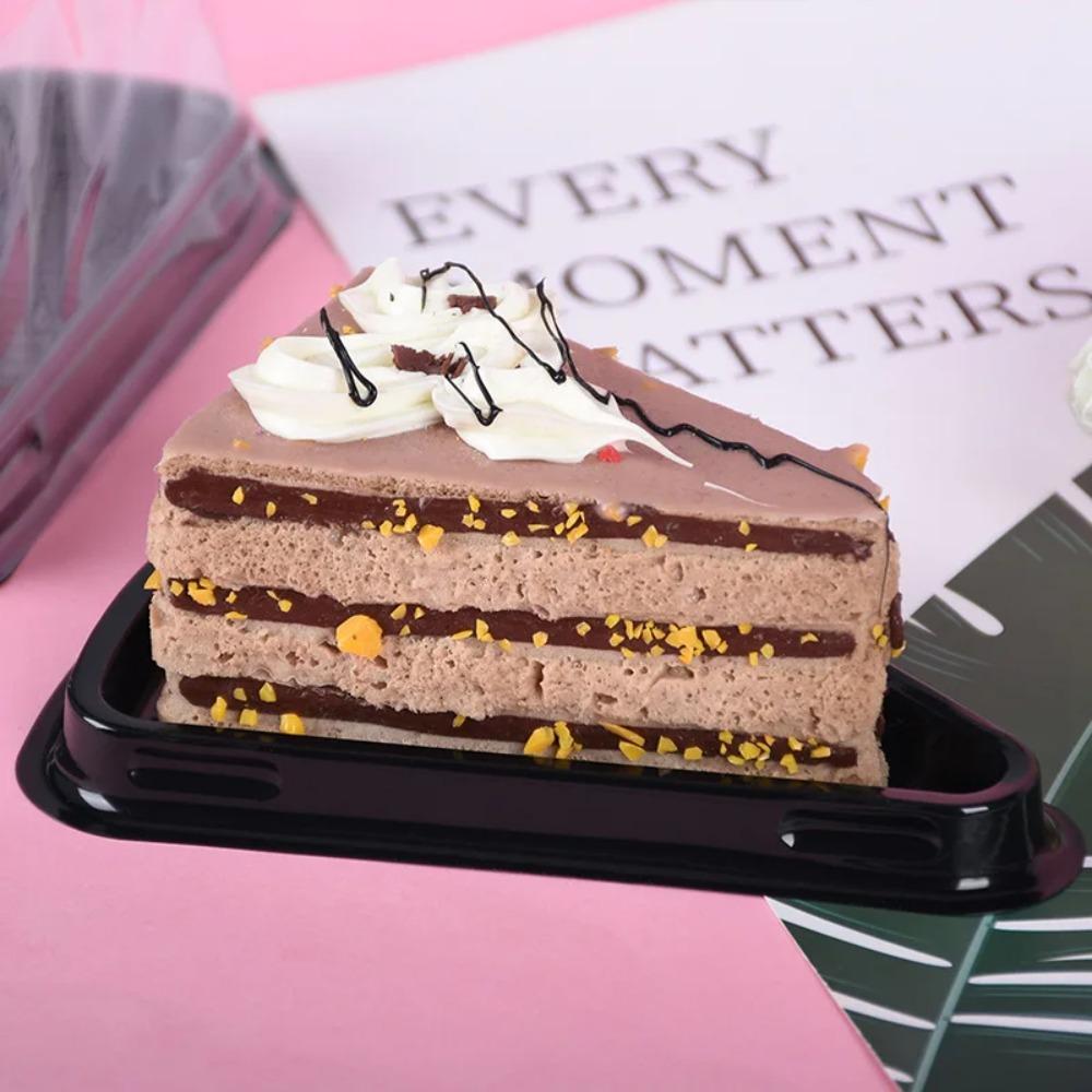 50Pcs Disposable Cheesecakes Box Plastic Dessert Containers Durable Cake Slice Boxes Restaurant