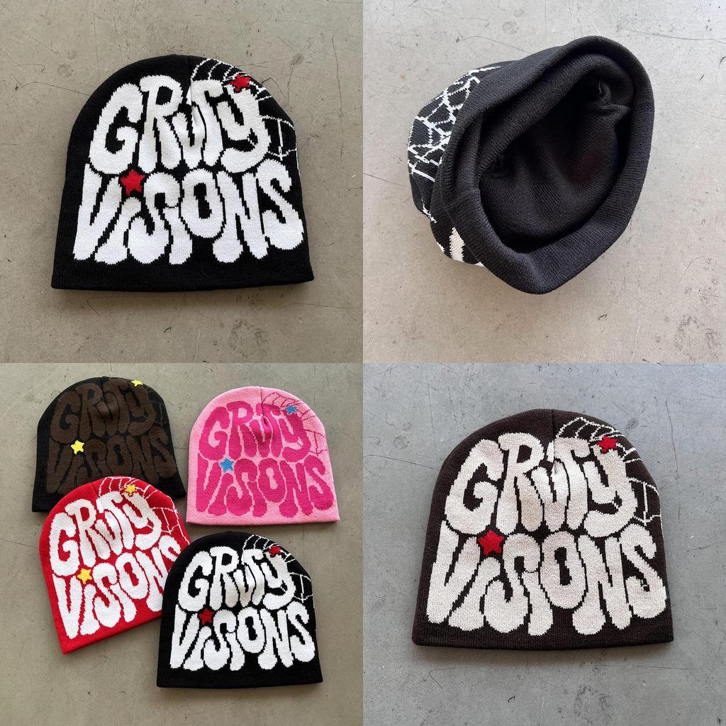 Knit Hat For Winter Men Women Warm Casual Streetwear With Letter Embroidery