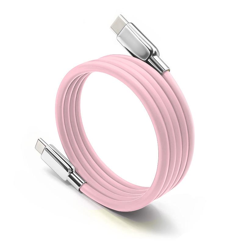 100W Fast-Charging Magnetic Type-C Cable with Storage, Compatible for iPhone 17, Android, Huawei.