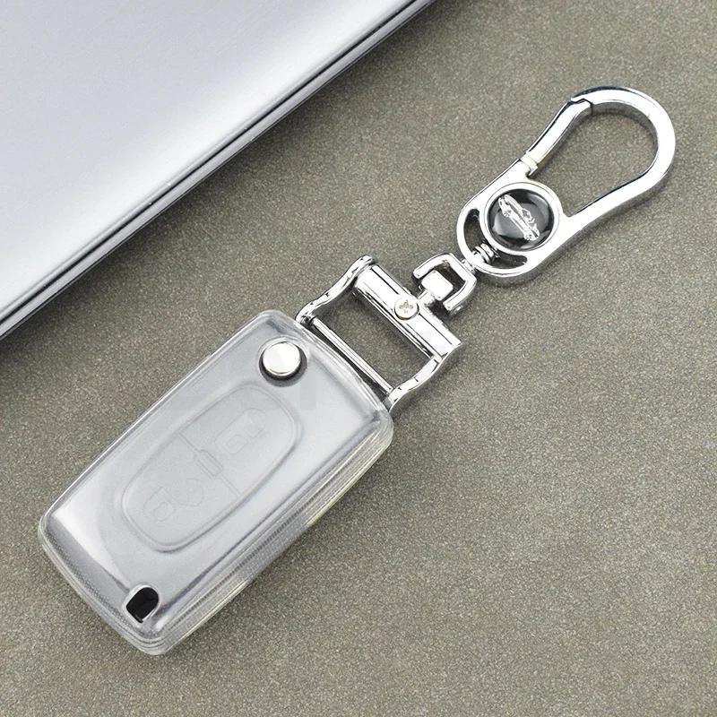 Tpu Car Remote Key Case Cover Shell Fob Holder For Peugeot 107 207 307 308 407 607 3008 5008 For Citroen Xsara C5 C6 C8