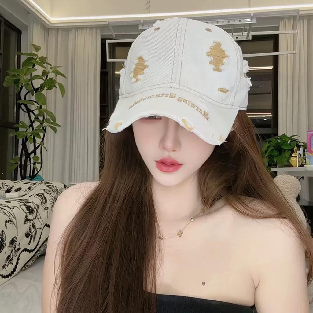 American Hole Wind Embroidery Letter Baseball Cap Men'S And Women'S Sunshade Retro Personality Versatile Cap