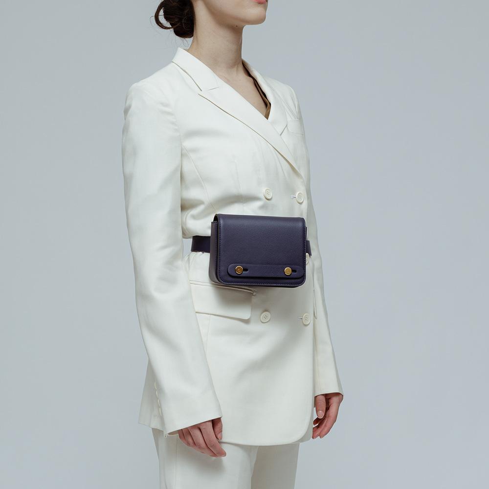 Make D Cactus Leather Micro Mini Bag Navy