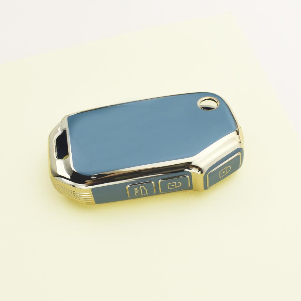 

Мода Золотой Край Автомобильный Чехол-Брелок Сумка Для KIA 2018 2019 Sorento Ceed CD Cerato Sportage R GT Stinger GT Forte ТПУ Чехол для Ключа Автомобиля серый