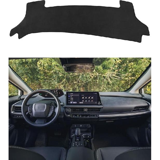 BIBLOZ Dash Cover For Toyota Sienna 2004-2010 Accessories Black Flannel Dashboard Cover Mat Car Dashboard UV Sun Protection