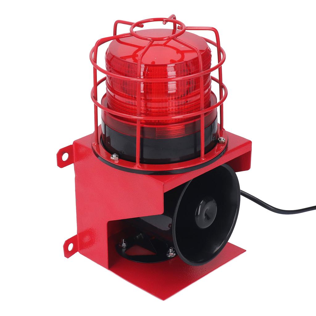 Alarme Sonoro e Luminoso Industrial Sirene de Alta Potência Buzina 115db Alarme Audível Visual de Segurança Instalação na Parede Plugue UE 220V