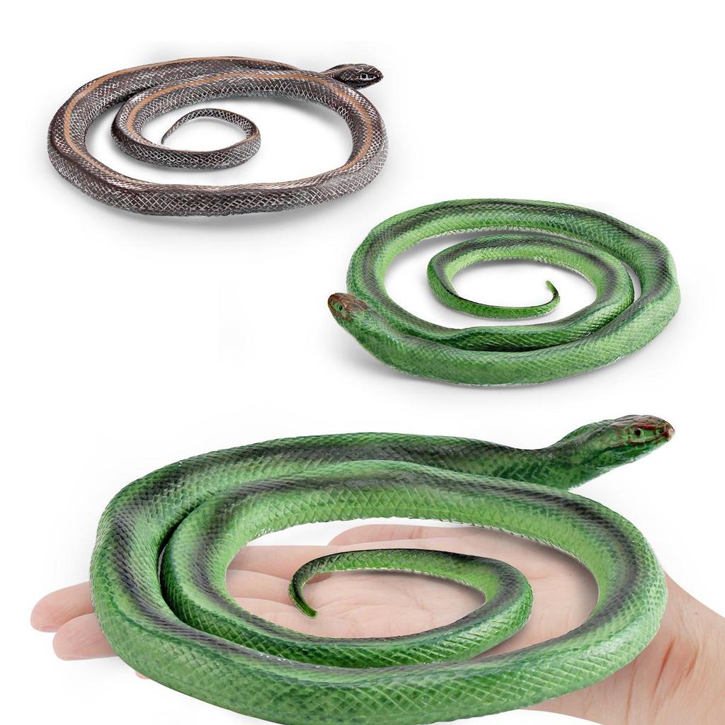 Children's Cognitive Chinese Cobra Snake Model - Green Reptile Prank Toy Decoration