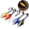 2PC ED Turn Signal Indicators Motorcycle Rearview Side Mirrors Moto For Honda