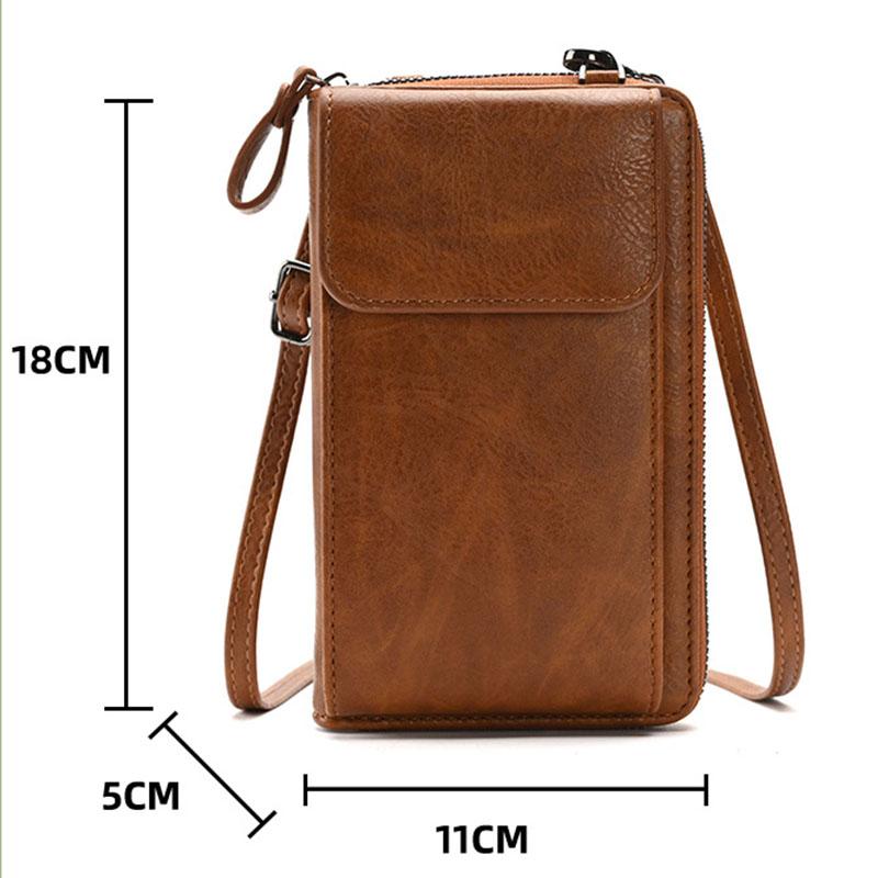 Borsa per cellulare Portafoglio per smartphone Borsa a tracolla in pelle Borsa da donna tattile all'aperto impermeabile