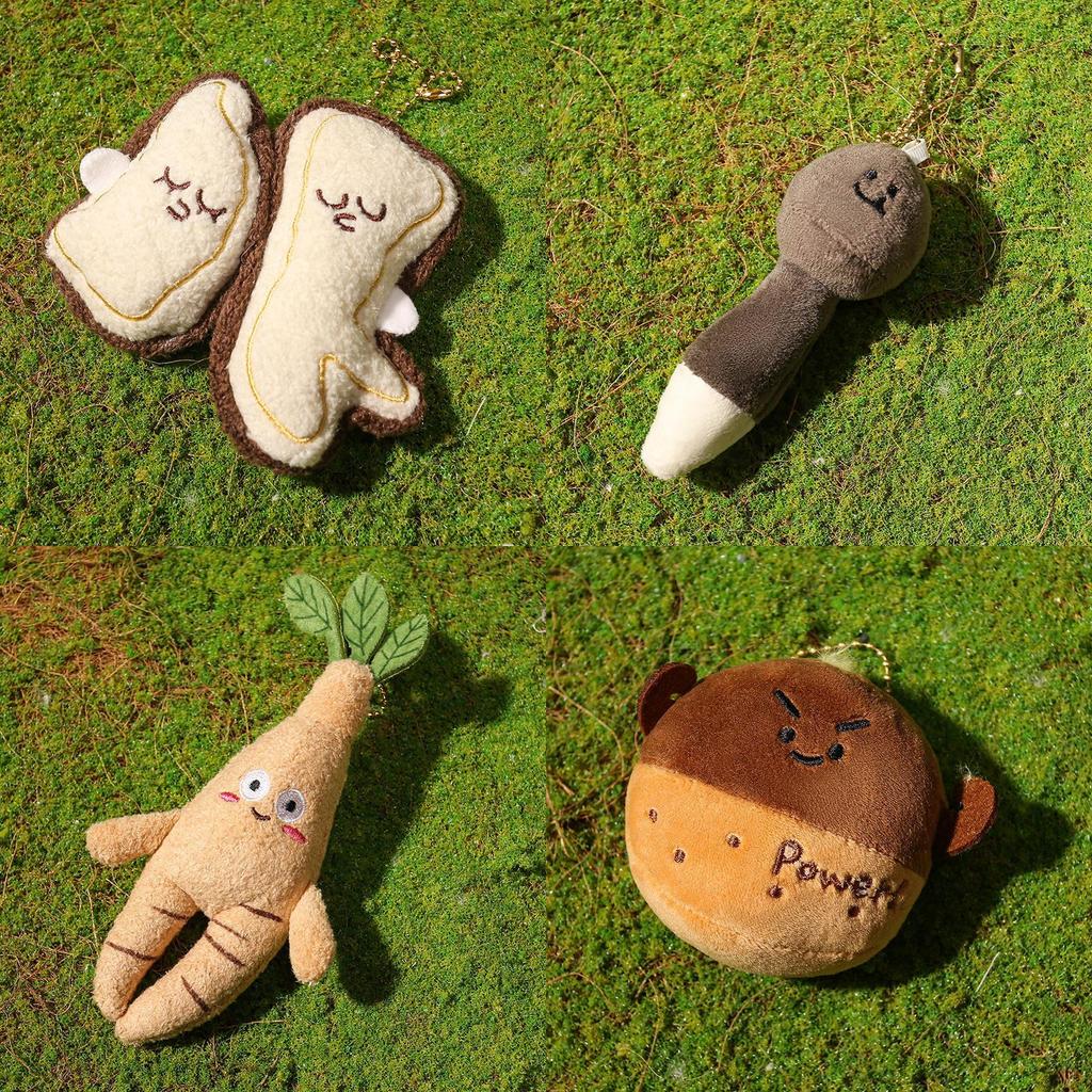Mushroom Plush Keychain With Pp Cotton Filling For Foodie Gift And Collectors Accessory