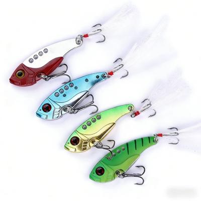 8Metal Feather HookVIBLuya Bait11G5.5CMFull Swim Layer Bionic Fake Bait for Freshwater and Saltwater Fishing, Special for Bass a