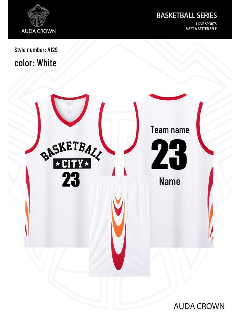 Men's Quick-Dry Breathable Basketball Uniform with Customized Team Letters and Numbers