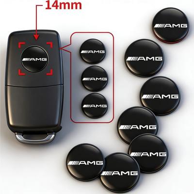 AMG Car Emblem Stickers Auto Remote Key Logo For Mercedes Benz AMG A B C E G CLA W211 W203 W204 C260 E300L A200L GLC300 CLA
