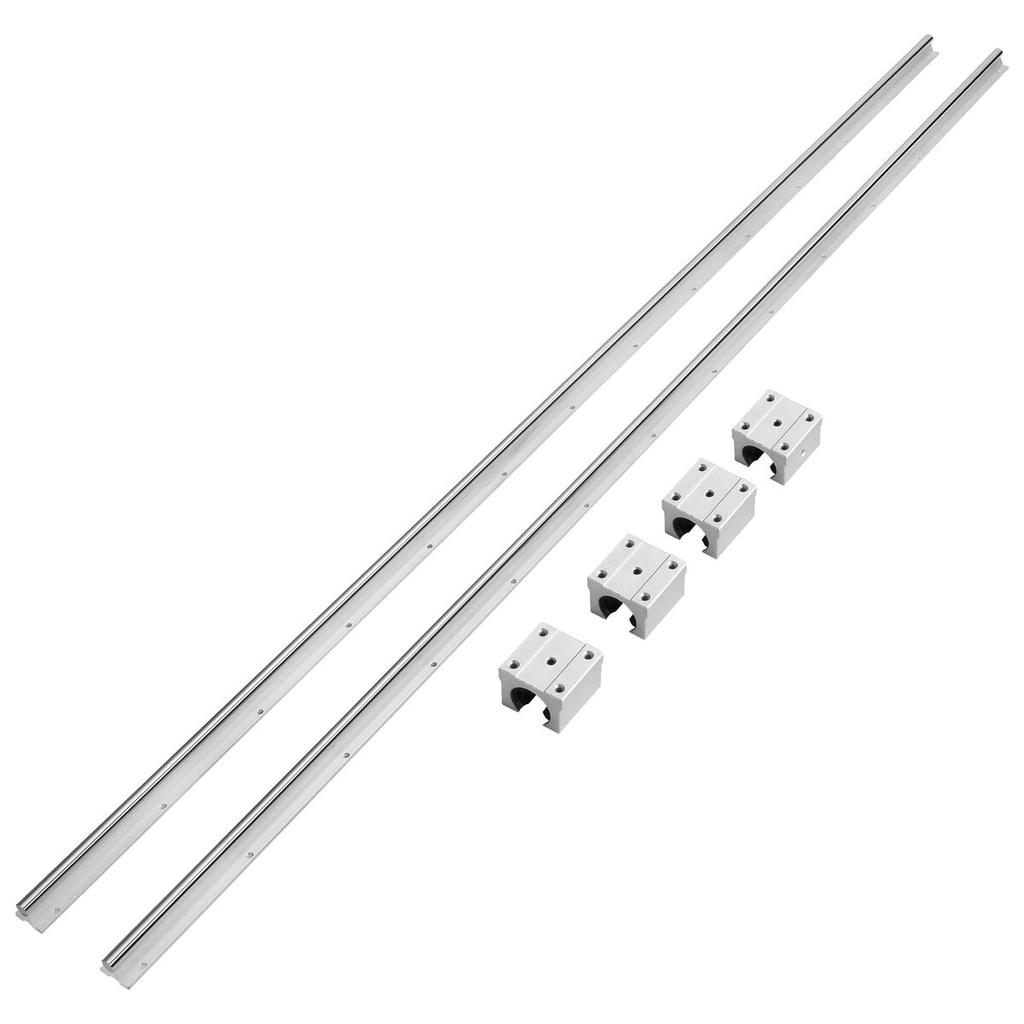Linear Guide Rail Set, SBR16 2000mm, 2 PCS 78.7 in/2000 mm SBR16 Guide Rails and 4 PCS SBR16UU Slide Blocks, Linear Rails and Bearings Kit for