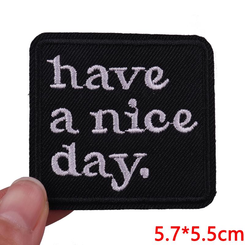 Hats Jeans Embridered DIY Letter Slogan Embroidery Sew Patch Iron On Patches For Clothing Thermoadhesive Patches Jackets DIY