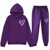 Spring and Autumn Sweater European and American Sweatpants Velvet Men's and Women's Loose Tops and Jackets Couple's Printed Hooded Suit