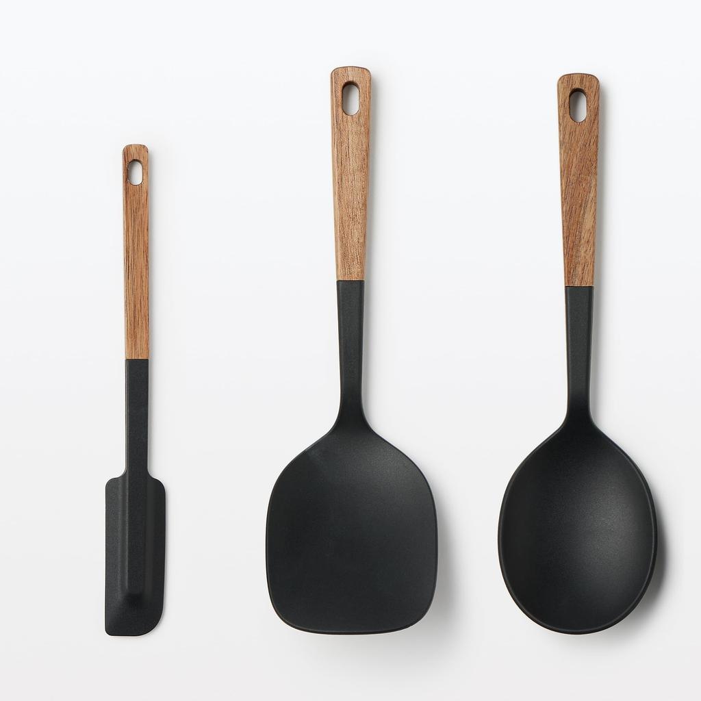 MUJI Wooden Handle Silicone Turner Spoon MC108A4S