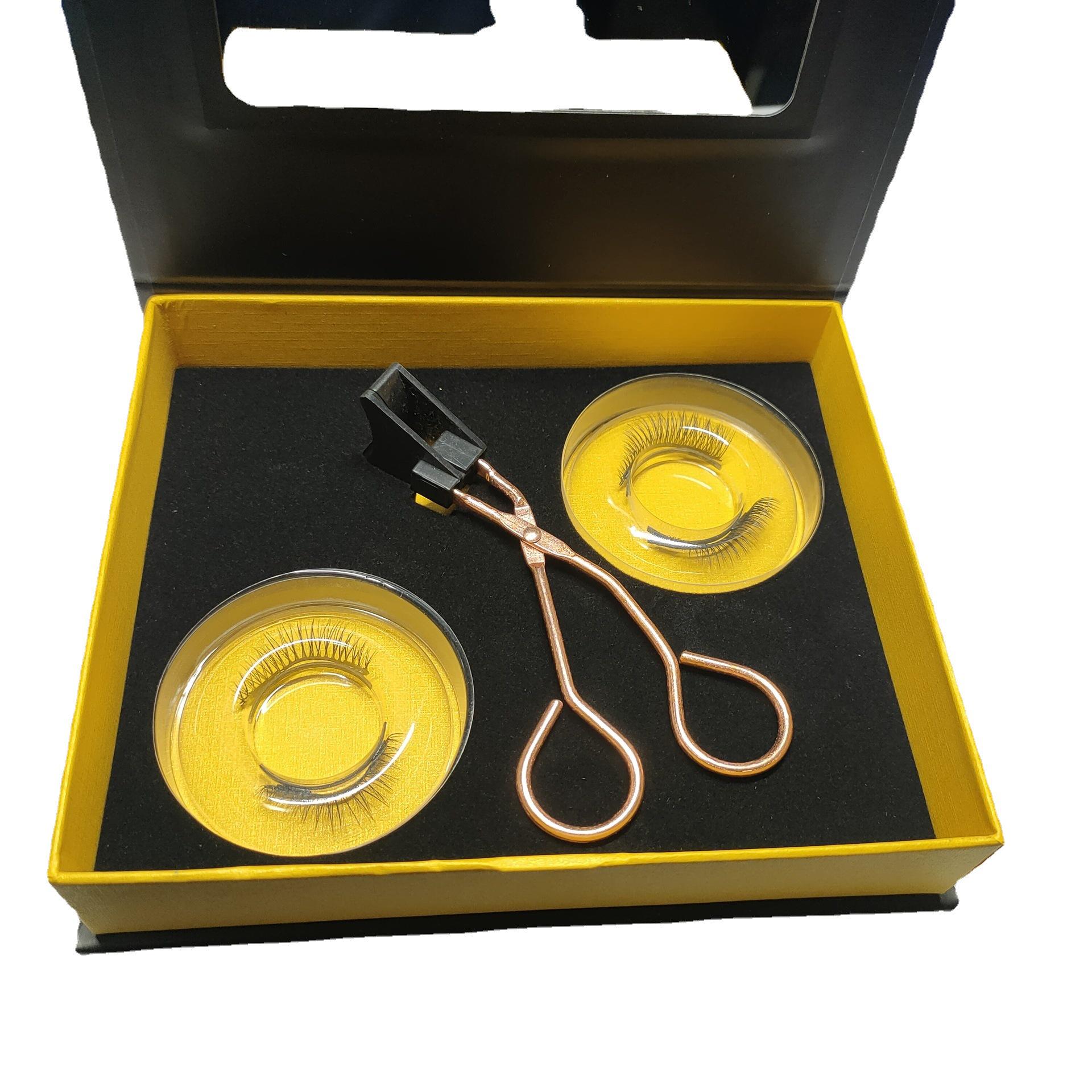

Magnetic Handmade Glue-Free Thick Curled False Eyelashes - Two Pairs