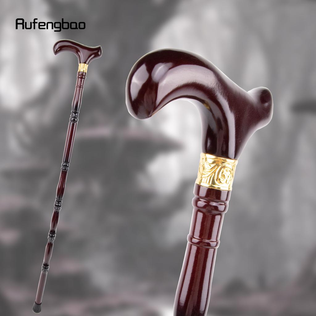 Red Wooden Single Joint Fashion Walking Stick Decorative Cospaly Cane Halloween Mace Crutch  Wand Crosier 92cm