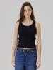 Weibeuyunion Binding Rib Sleeveless Top Black