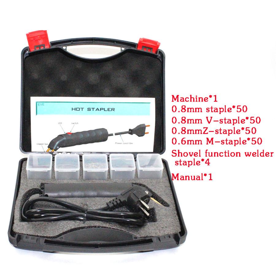 Car Bumper Repair Kit Hot Stapler Plastic Repair Plastic Kit Welding Machine & Smoothing Iron & 200pcs Stapler