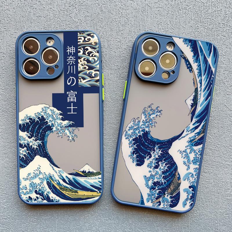 Fashion Japan The Great Wave Of Kanagawa Phone Case For iPhone XS X XR 13 12 Mini 17 11 14 15 16 Pro Max Plus Cover Art Fundas