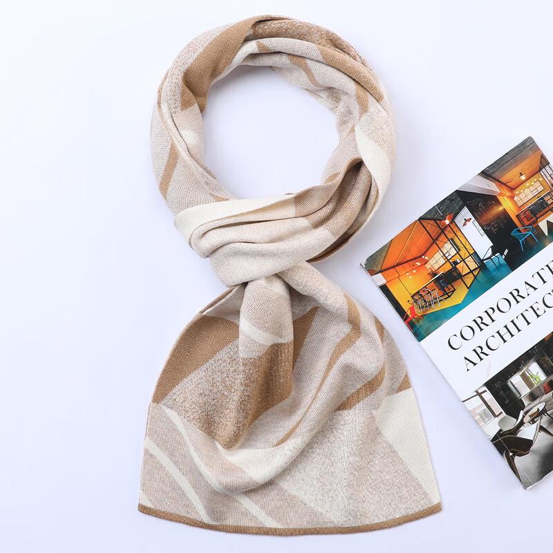 Hengyuanxiang Unisex 2024 Wool Blend Color-Block Scarf