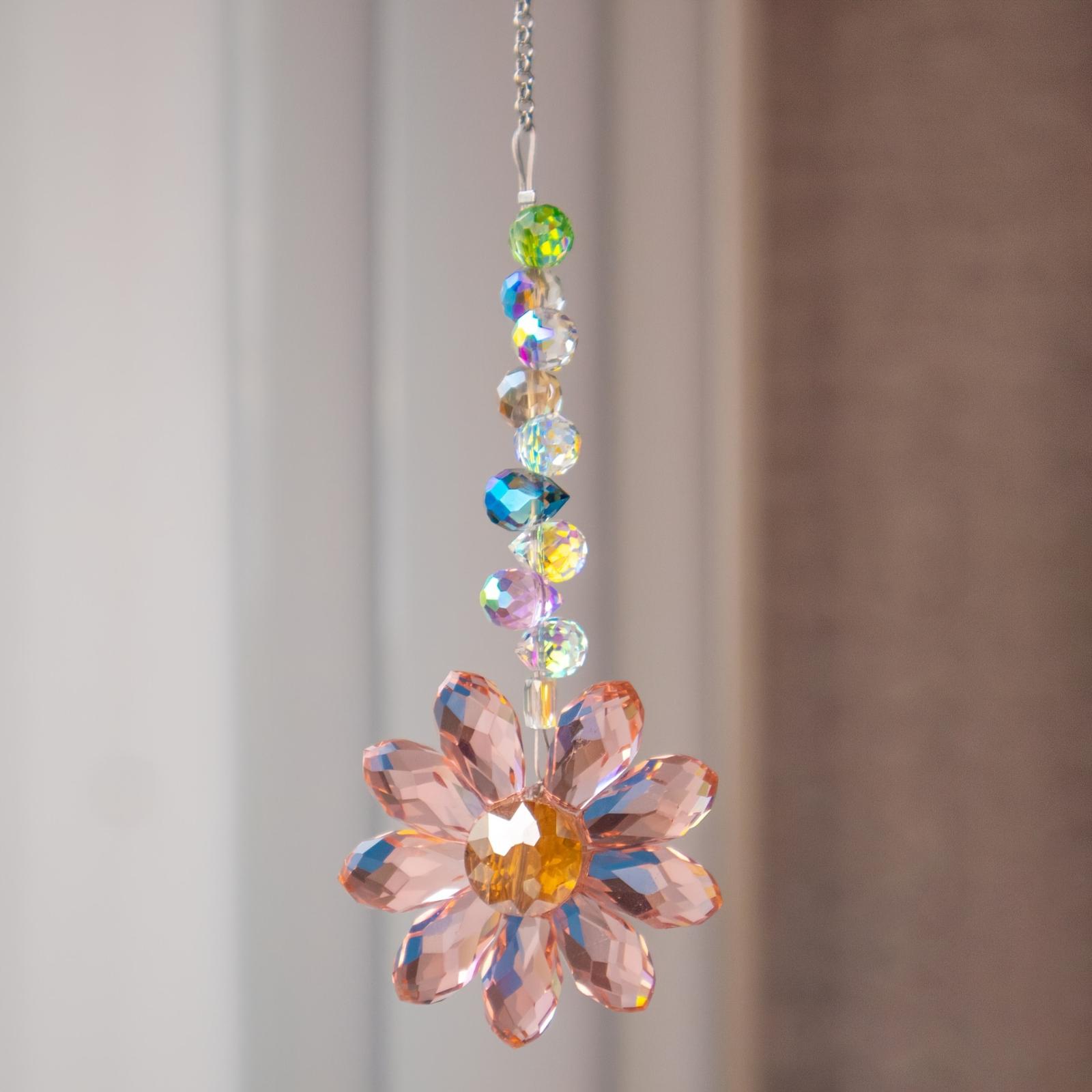 

6-Color Crystal Sunflower Suncatcher: Maker, Light Catcher, Indoor, Window, Courtyard, And Garden Decor One Size
