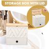 Holz-Tamponhalter mit Deckel und Schublade Badezimmer-Tampon-Aufbewahrungsbox Große Kapazität Staubdicht Organizer für Damenhygieneprodukte