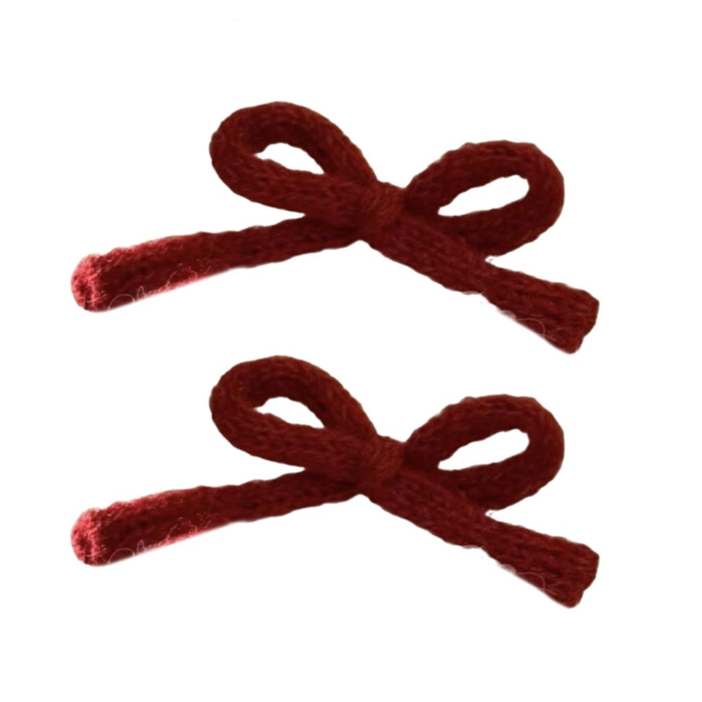 2Pcs Ribbon Bow Hair Clip Hair Barrette Hair Bow Headpieces Winter Bow French Barrette Headwear Hair Accessories