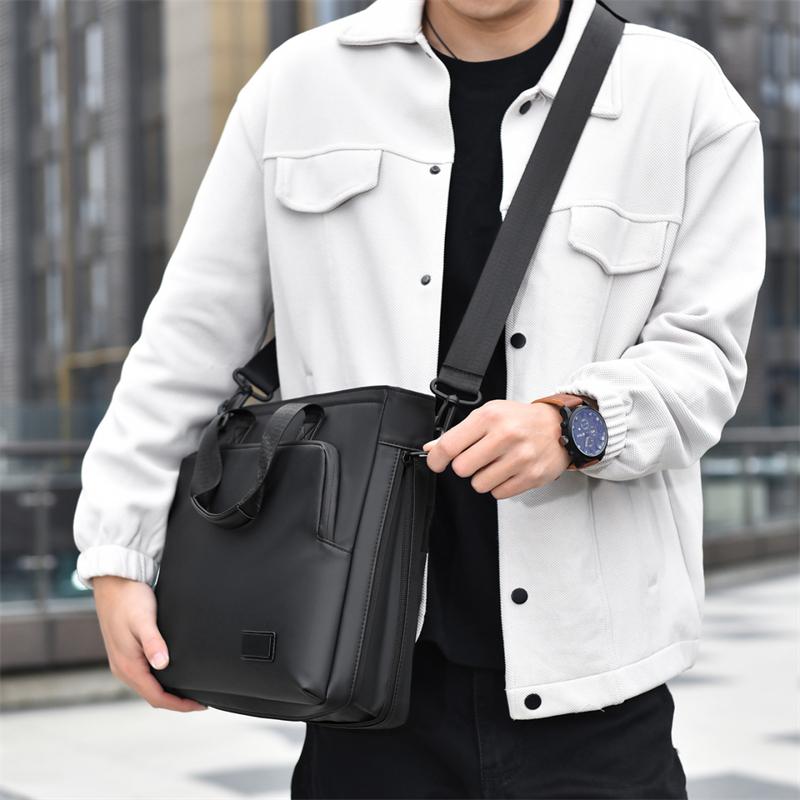 Men's Business Briefcase Large Capacity Expandable Computer Bag Shoulder Crossbody Handbag