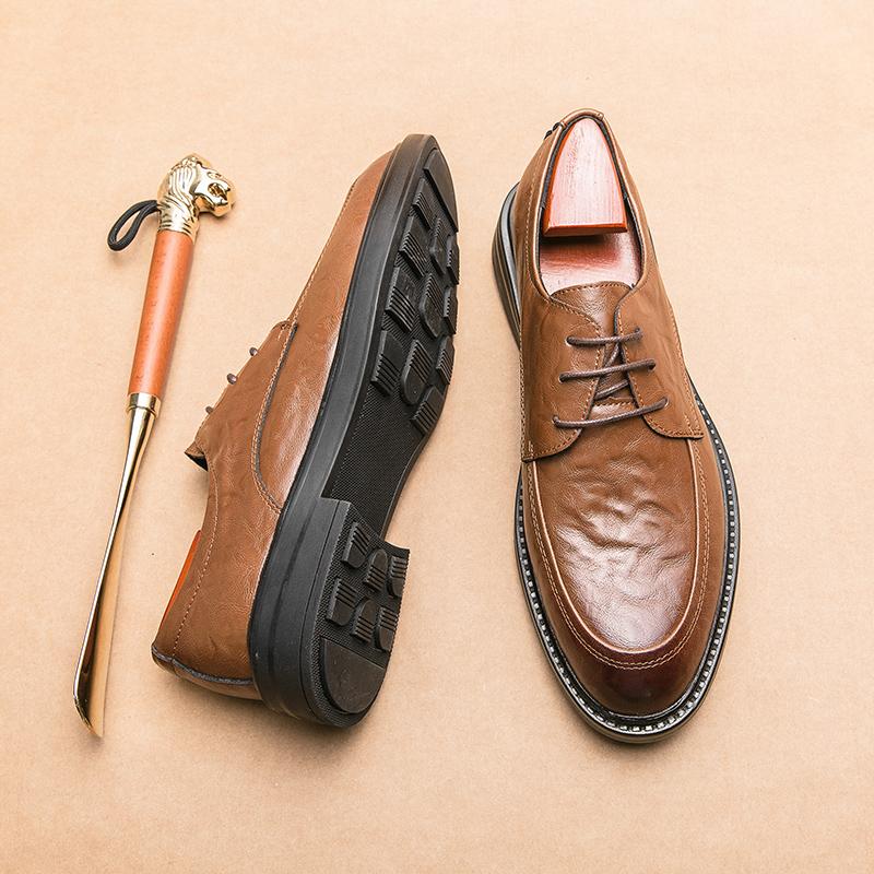 Italienska Lyxiga Läderskor för Män Loafers Casual Herrskor Snörskor Brittisk Stil Randiga Mjuka Skor Mockasiner Ny Ankomst