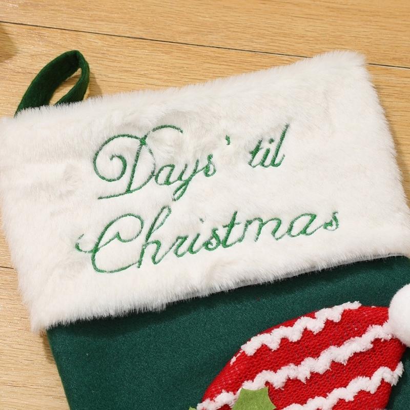 Stylish Santa and Snowmans Christmas Stocking Warmth Knitting Holiday Decoration Portable Accessory for Gifting