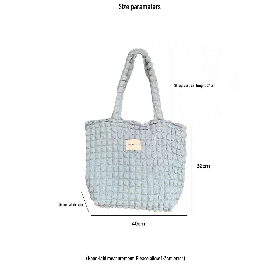 Japanese Cloud Bubble Flower Canvas Shoulder Bag for Female Students