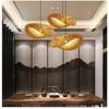 Natural  Handmade Bamboo Woven Lamp Decorative Lighting Wooden Bamboo Chandeliers Creative Pendant Light Restaurant