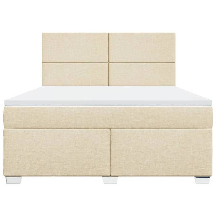 Maison Exclusive - Sommier à lattes de lit avec matelas Crème 180x200 cm Tissu