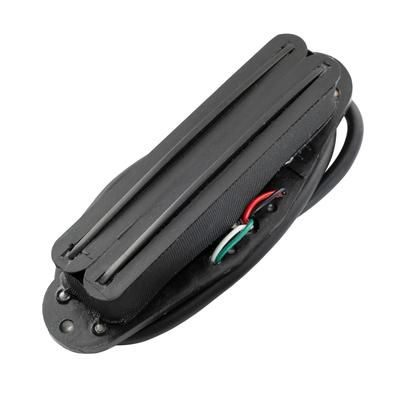 Musiclily Basic HOT RAILS Guitar Single Humbucker Pickup for ST Strat Electric Guitar, Black Body with Black Rails
