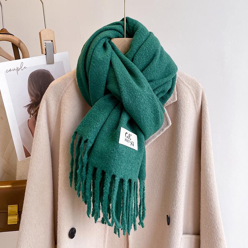 New solid color casual scarf simple fashion scarf men's and women's thickened versatile shawl