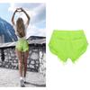Mustard Green Vacation Style Loose-Fitting Curl Denim Shorts