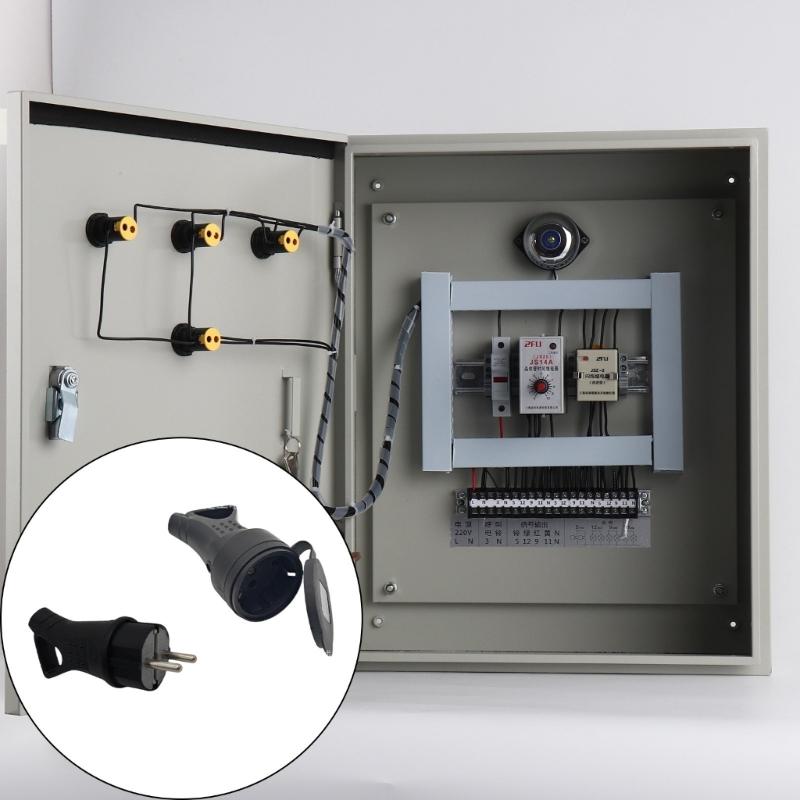 Waterproof Socket Plug Electrial Grounding European Connector With Cover Adapter For Industrial Electrical Equipment