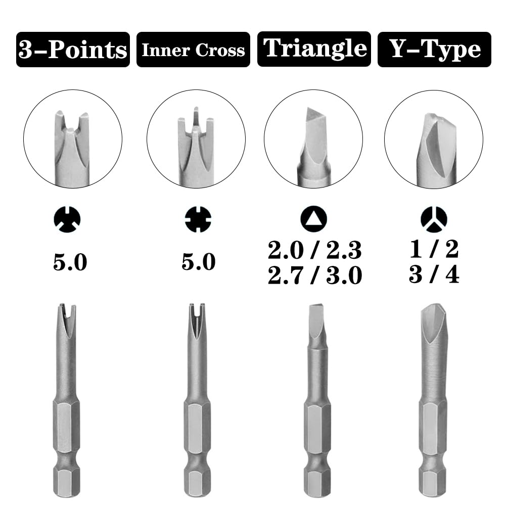 5/7/13Pcs Special Shaped Screwdriver Set 50mm U-shaped Y-Type Triangle Inner Cross Three Points Screwdriver Bit Tool Garden Tool