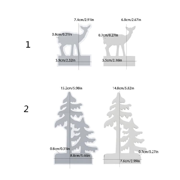 Professional Silicone Christmas Tree Standing Elk Mold Easy Demolding Design Candle Holder Mold for DIY Projects